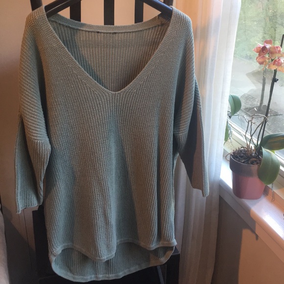 Express Sweaters - 3/4 sleeve knit sweater